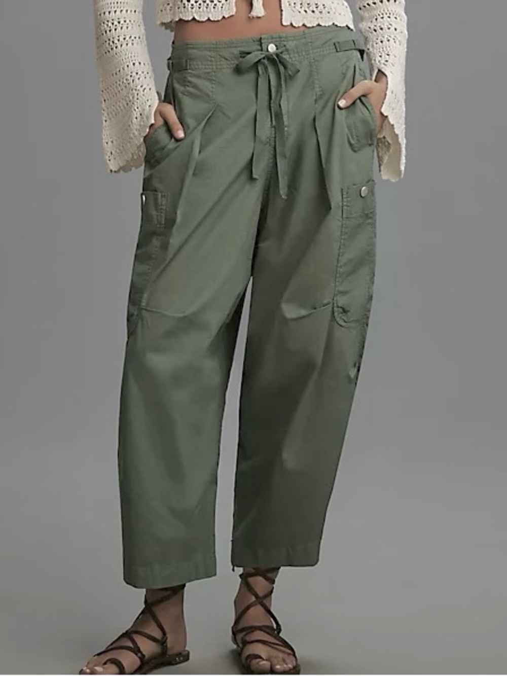 Anthropologie Pilcro Slouchy Fit Surplus Pants Army Green Size 25P